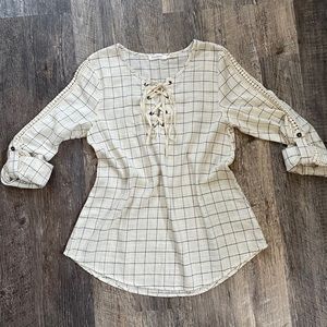 Blu Pepper Lace-Up Top